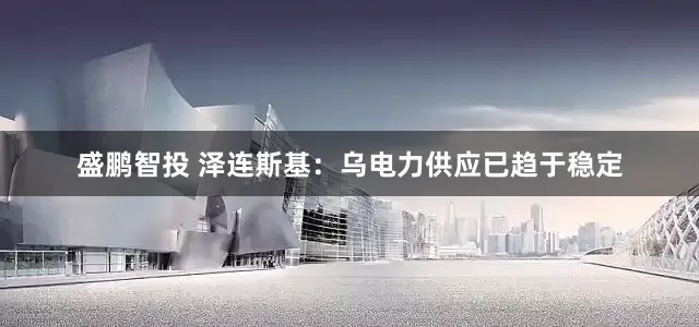 盛鹏智投 泽连斯基：乌电力供应已趋于稳定